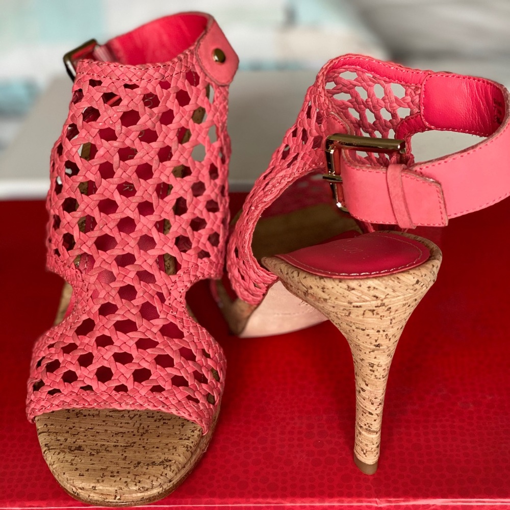 Donald Pliner Red/Orange Leather Sandals | 7.5